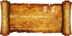 Böcskei Gergely névjegykártya